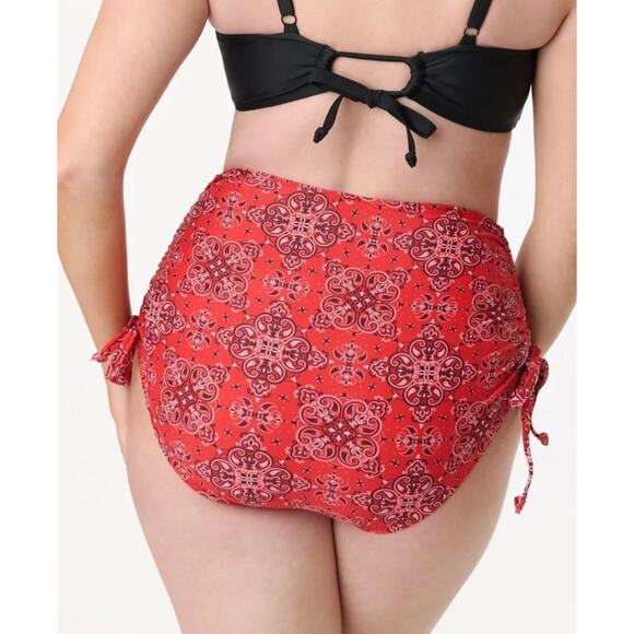 Unique Vintage Red Bandana Print Provincetown Swim Bottom L NWT - Picture 3 of 4